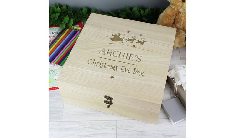 Personalised Message Wooden Christmas Eve Box