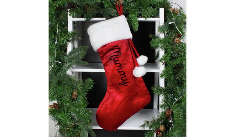 Personalised Message Red Name Only Christmas Stocking