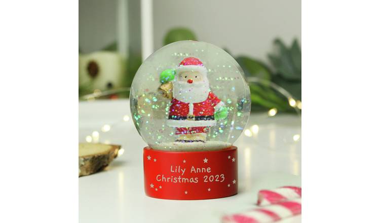 Personalised Message Red Santa Christmas Snow Globe