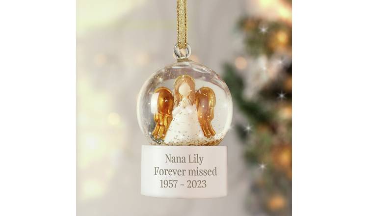 Personalised Message Angel Glitter Christmas Snow Globe