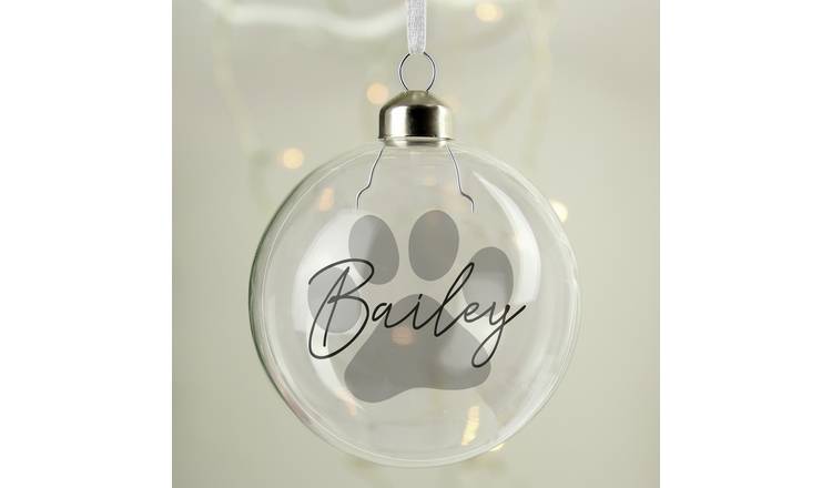 Personalised Message Pet Glass Bauble - Clear