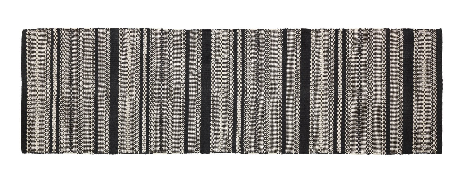 Habitat Agnes Rug - 75x250cm - Black & White