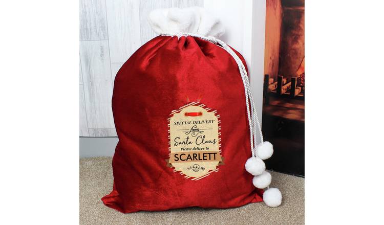 Personalised Message Special Delivery Red Christmas Sack