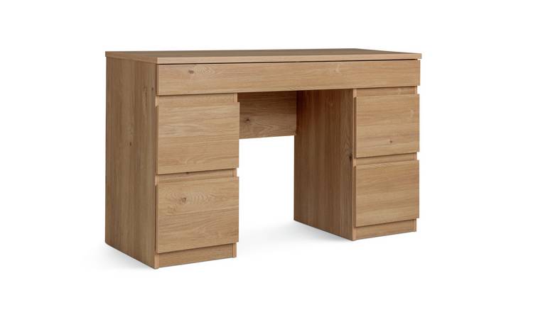  Habitat Jenson Double Pedestal Dressing Table - Oak