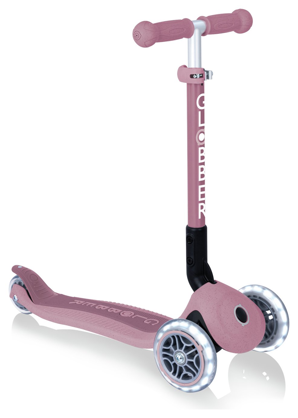 Globber Junior Ecological Fold Lights Scooter - Berry