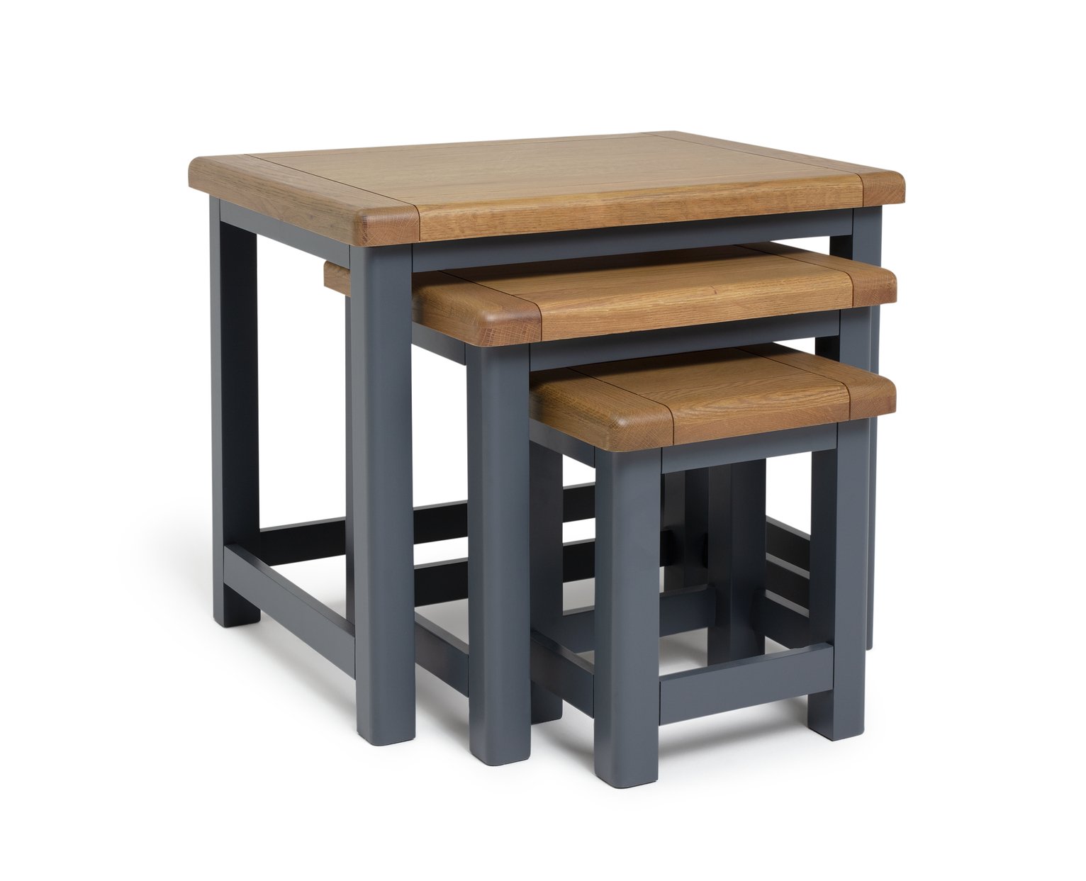 Habitat Kent Nest of 3 Tables - Grey & Oak