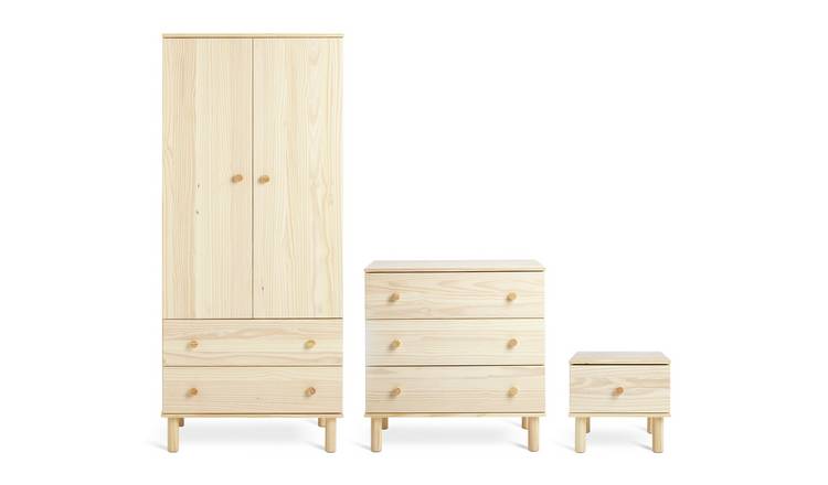 Habitat Akio 3 Piece 2 Door Wardrobe Set - Pine