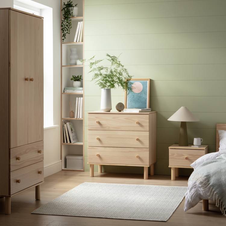 Habitat Akio 3 Piece 2 Door Wardrobe Set - Pine 0