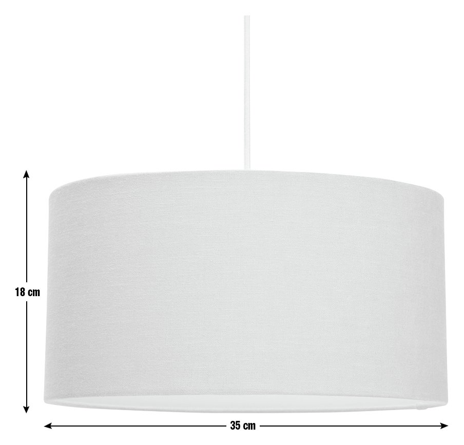 Buy Habitat Grey Linen Effect Easy Fit Drum Lampshade - 35cm | Lamp ...