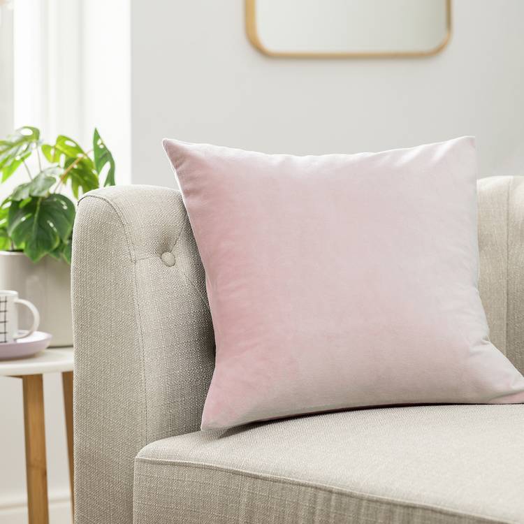 Habitat Velvet Cushion Cover - 2 Pack - Blush - 43x43cm 0