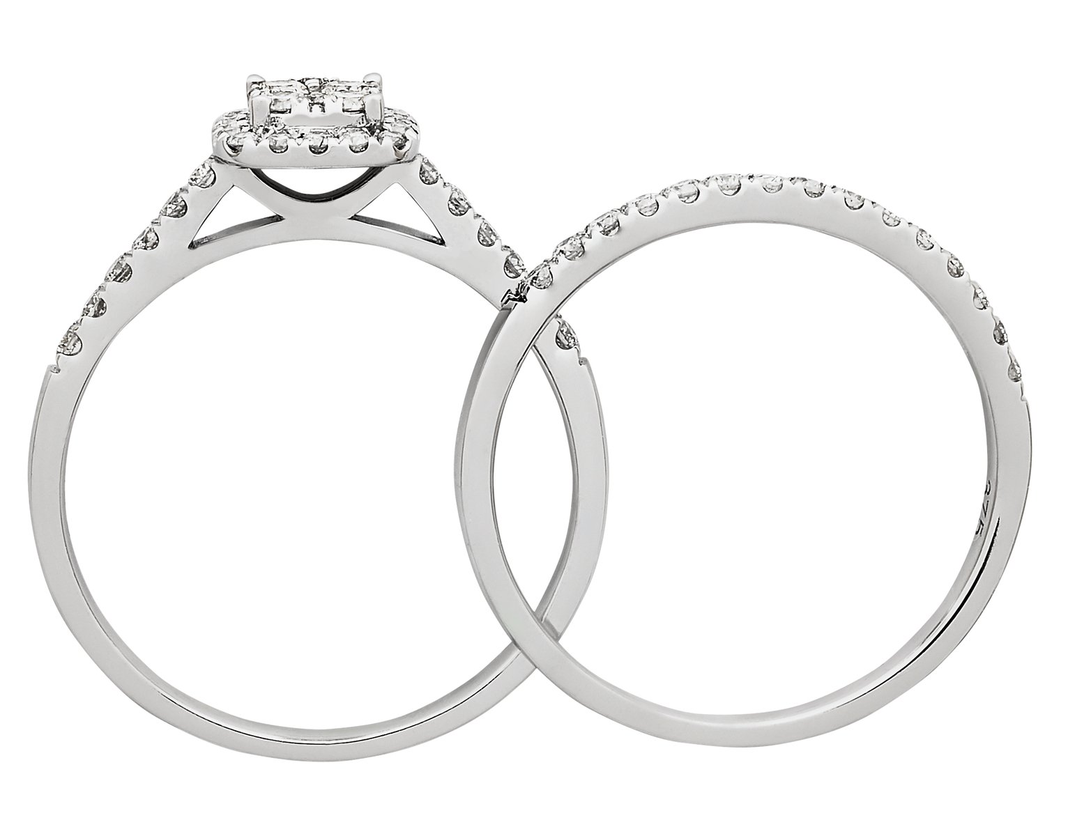 Revere 9ct White Gold 0.50ct tw Diamond Bridal Ring Set Review