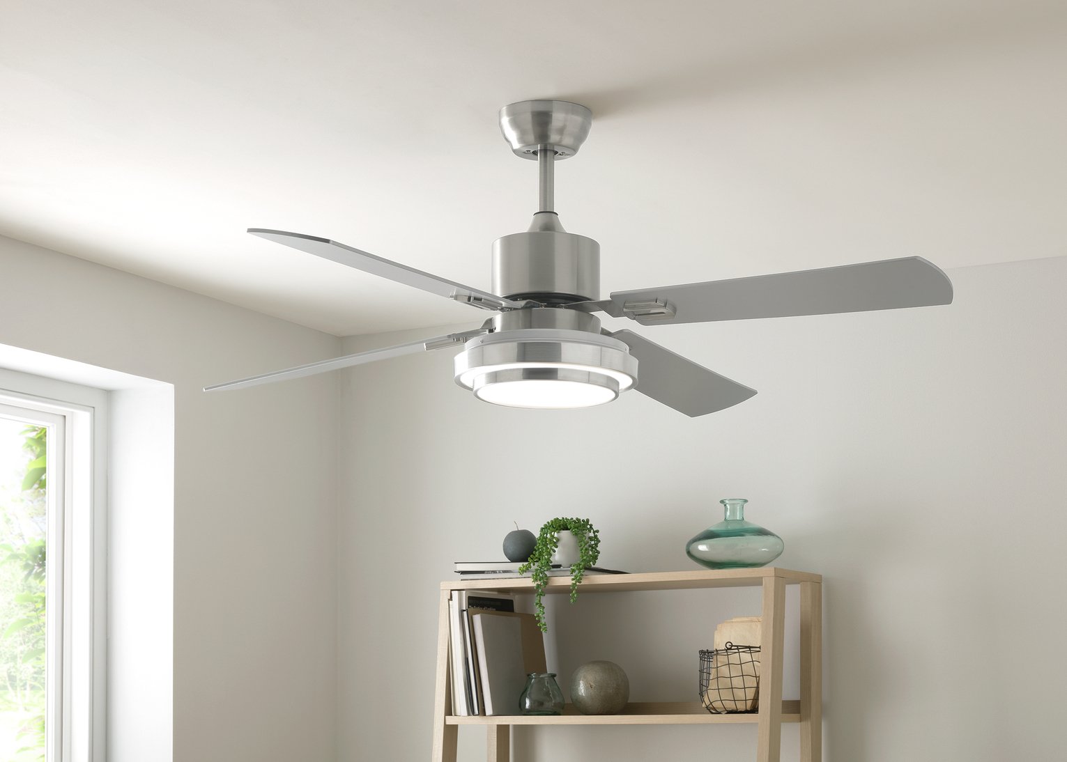 Argos Home Satin Nickel Remote Control Ceiling Fan Review