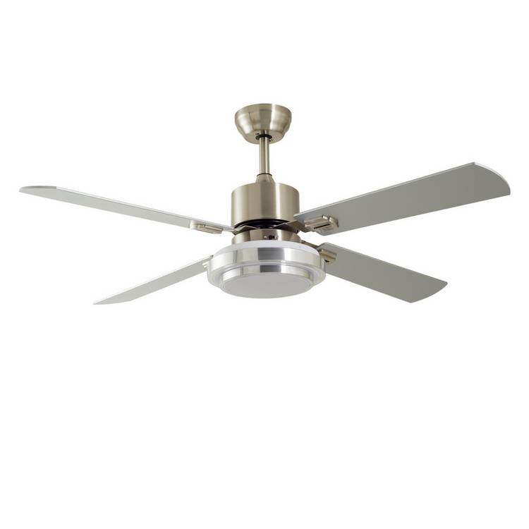 Argos Home Satin Nickel Remote Control Ceiling Fan - Silver 0