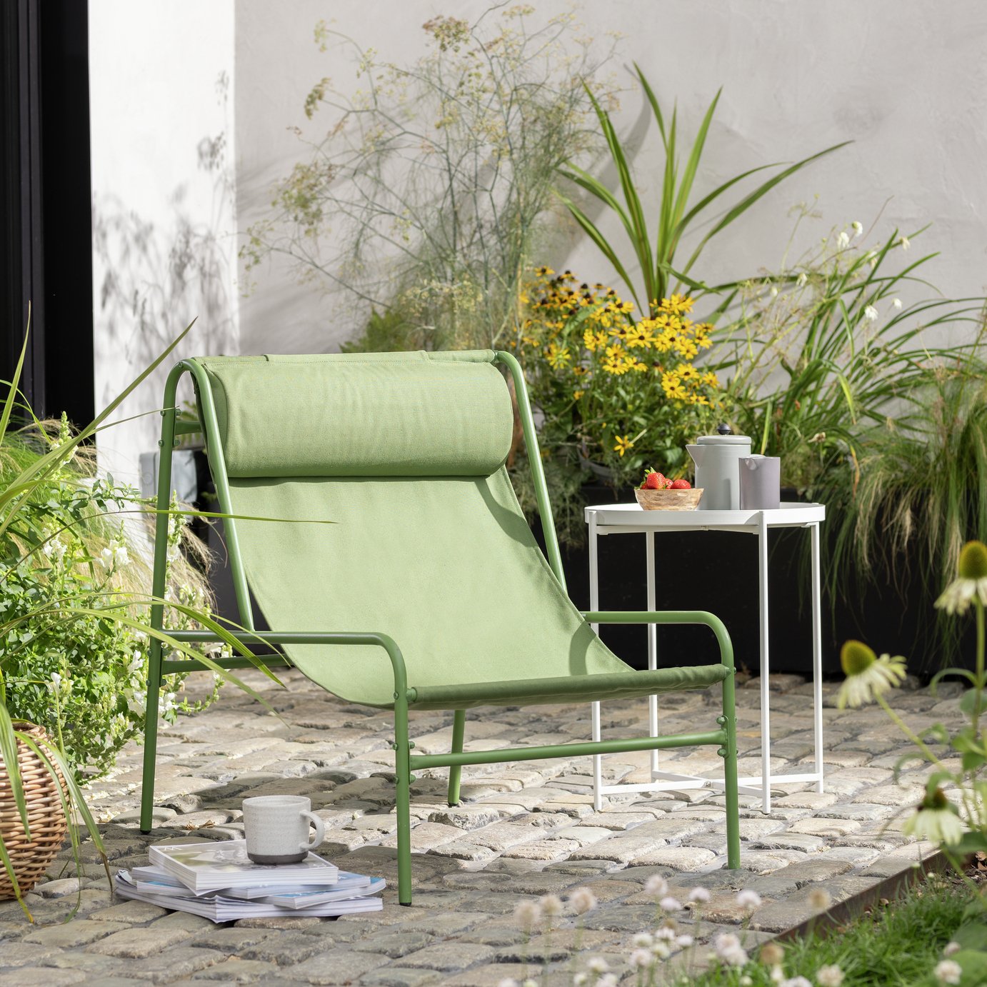 Habitat Teka Metal Garden Chair - Green