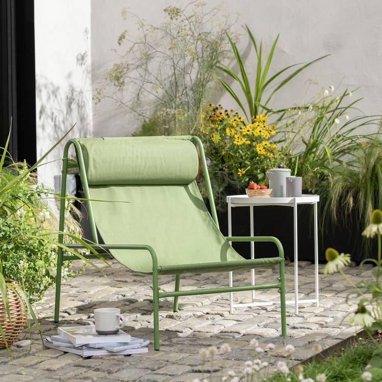 Habitat Teka Metal Garden Chair - Green 0