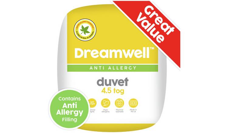 Dreamwell Anti Allergy 4.5 Tog Duvet - Single