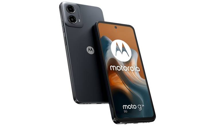 SIM Free Motorola G34 5G 128GB Mobile Phone - Black