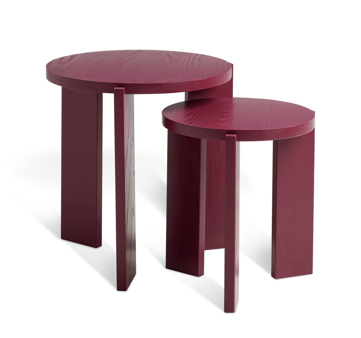 Habitat Xylo Solid Wood Nest of 2 Tables - Cherry Red