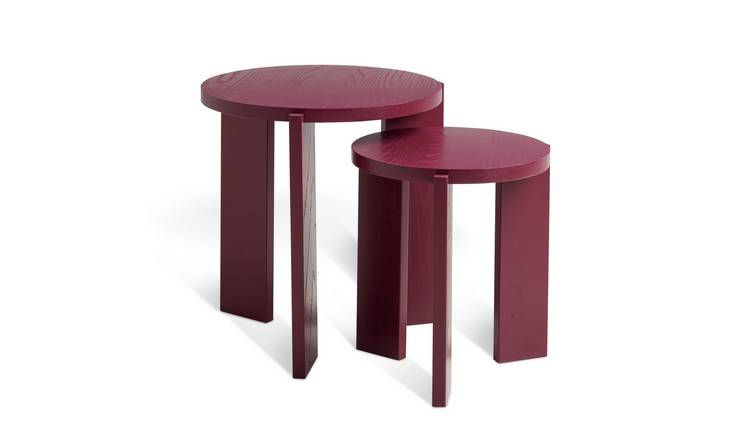 Habitat Xylo Solid Wood Nest of 2 Tables - Cherry Red