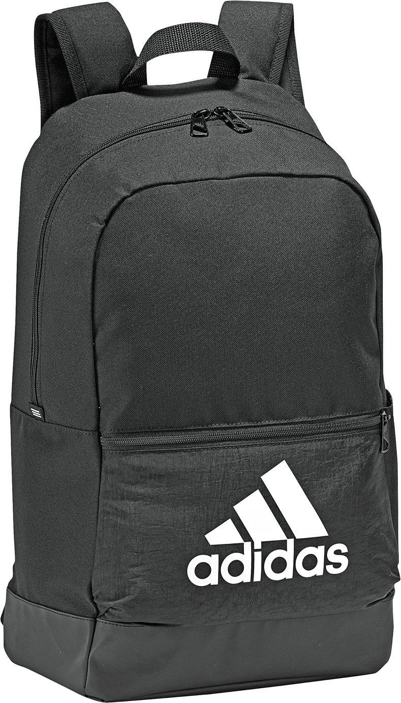 black white backpack