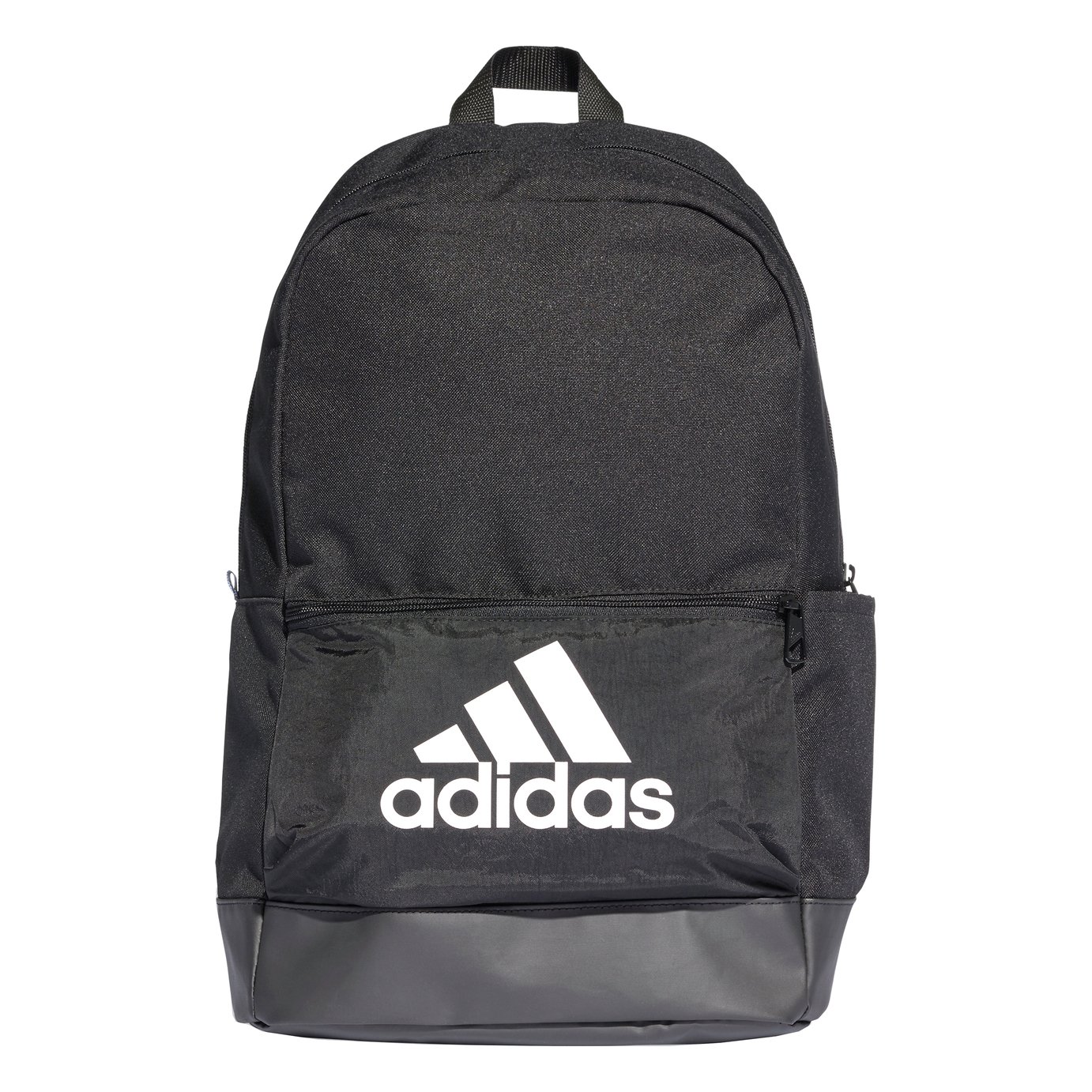 white and black backpack