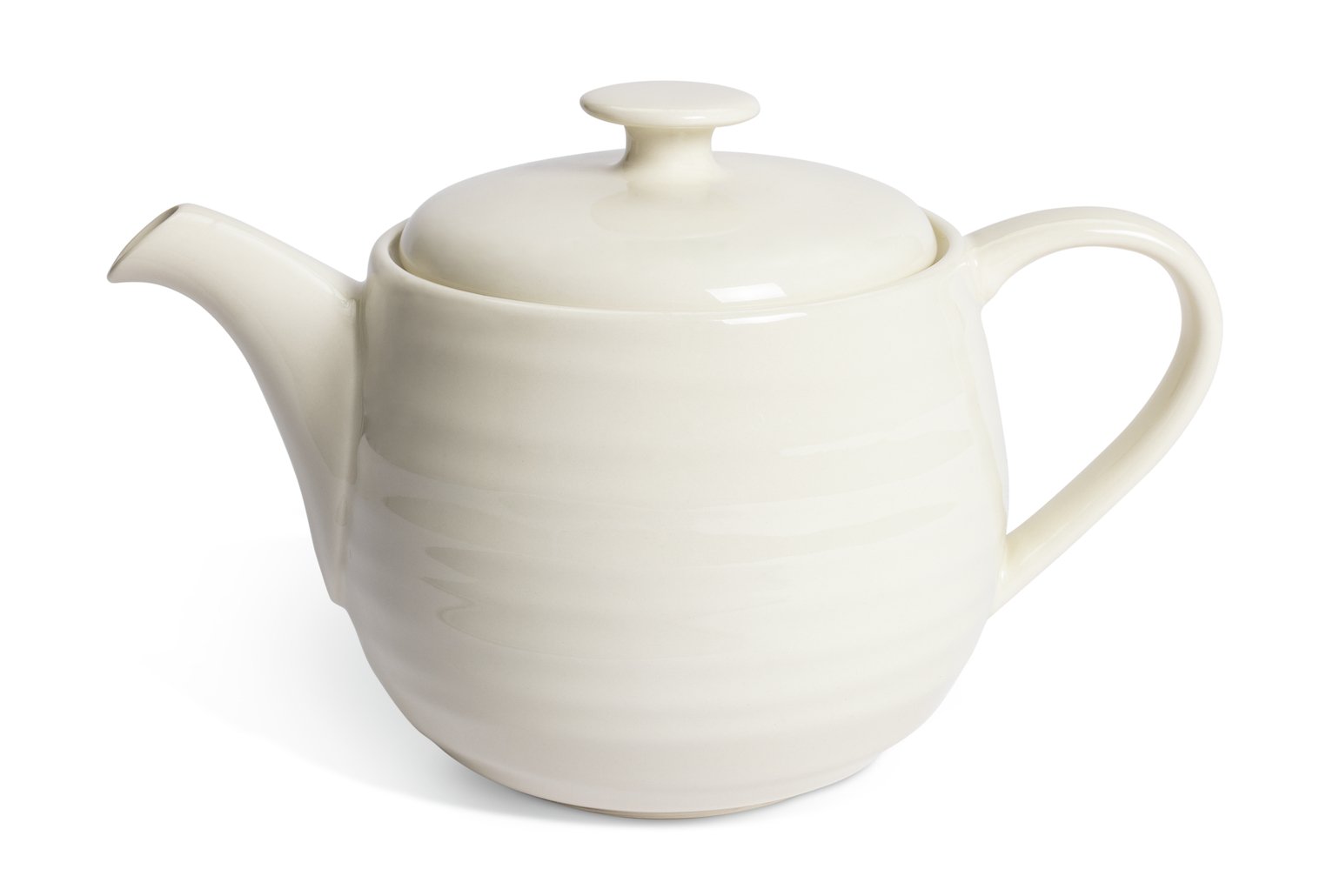 Habitat Ripple Stoneware Tea Pot - Cream