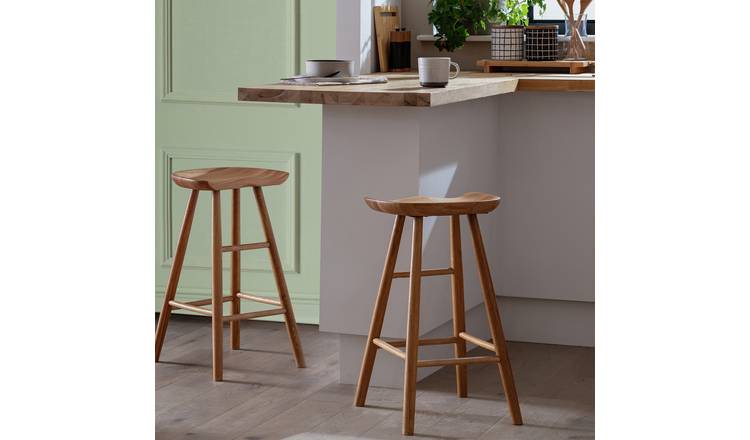 Habitat Barnwell Oak Tall Stool - Natural