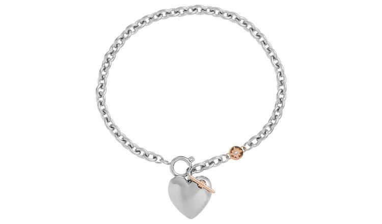 Argos silver hot sale heart bracelet