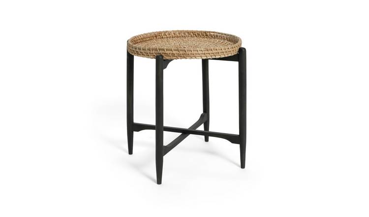 Rattan table black sale