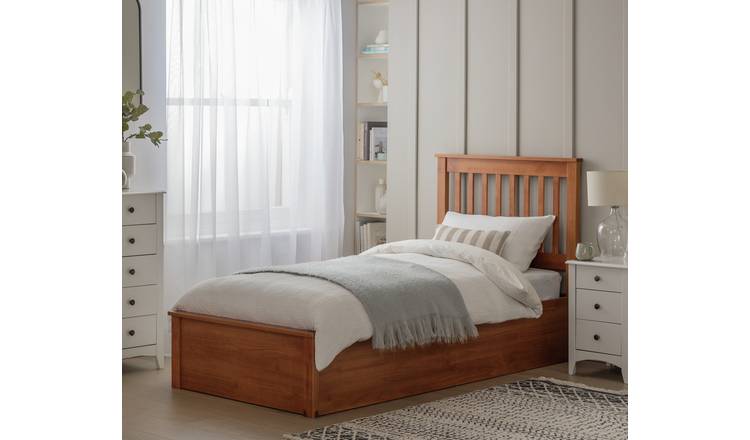 Habitat Aspley Single Wooden Ottoman Bed Frame - Oak Stain