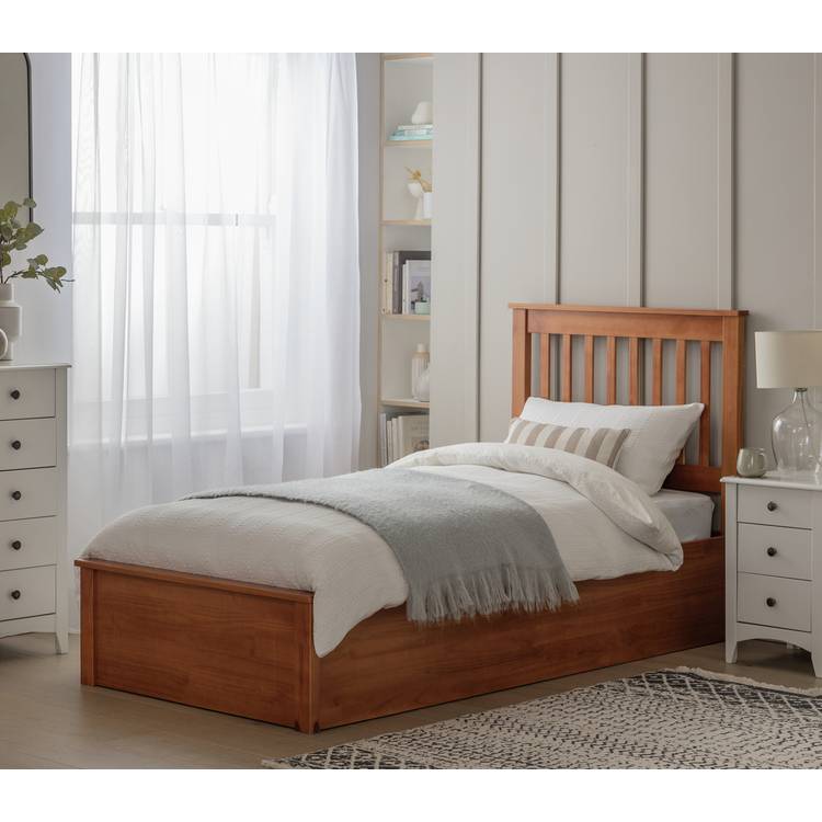 Argos Home Aspley Single Wooden End Lift Ottoman - Oak Stain 0