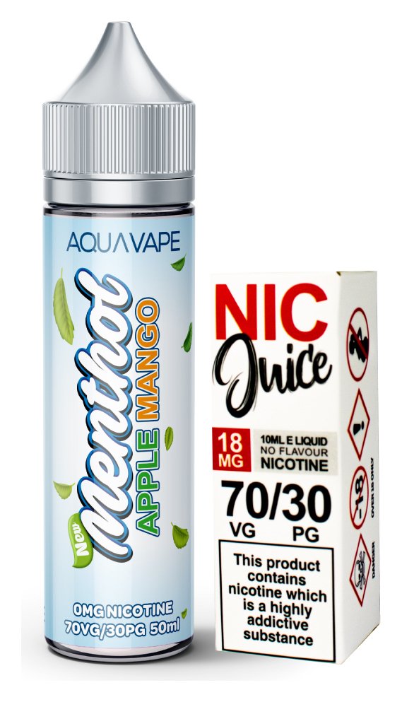 Aquavape Shortfills with Nicotine Shot - Menthol Apple Mango