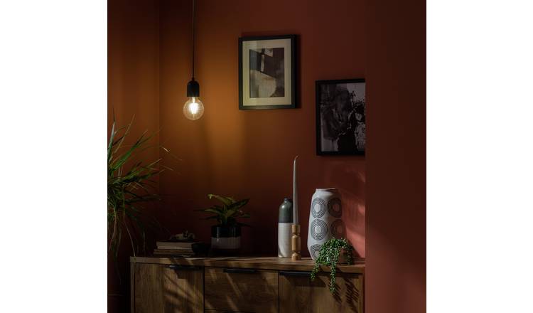 Argos Home Pendant Ceiling Light - Matte Black & Herringbone