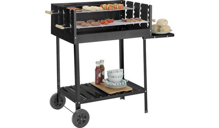 Argos Home Deluxe Charcoal Rectangle Steel Party BBQ