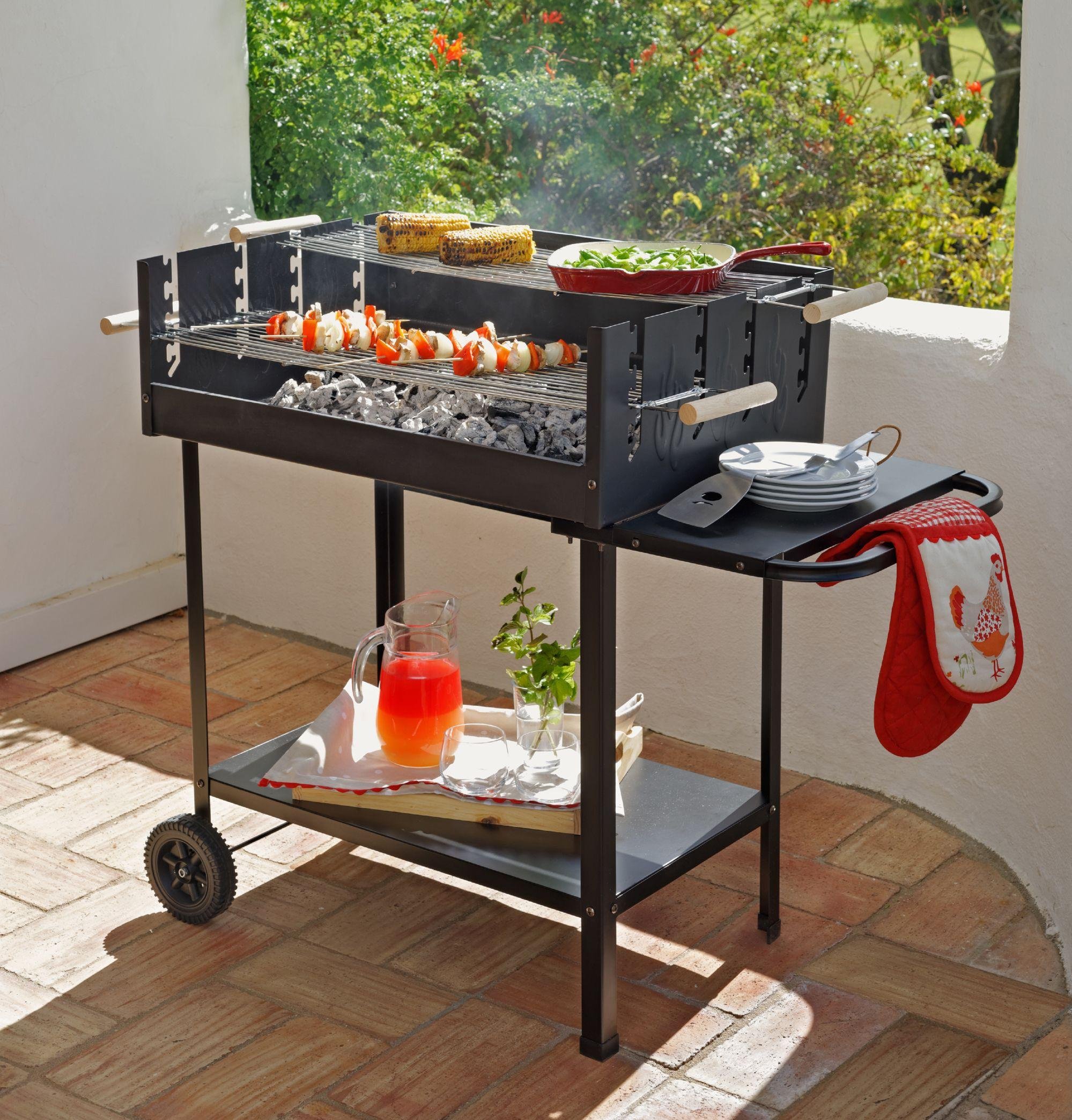 Deluxe Charcoal Rectangle Steel Party Bbq At Argos Reviews