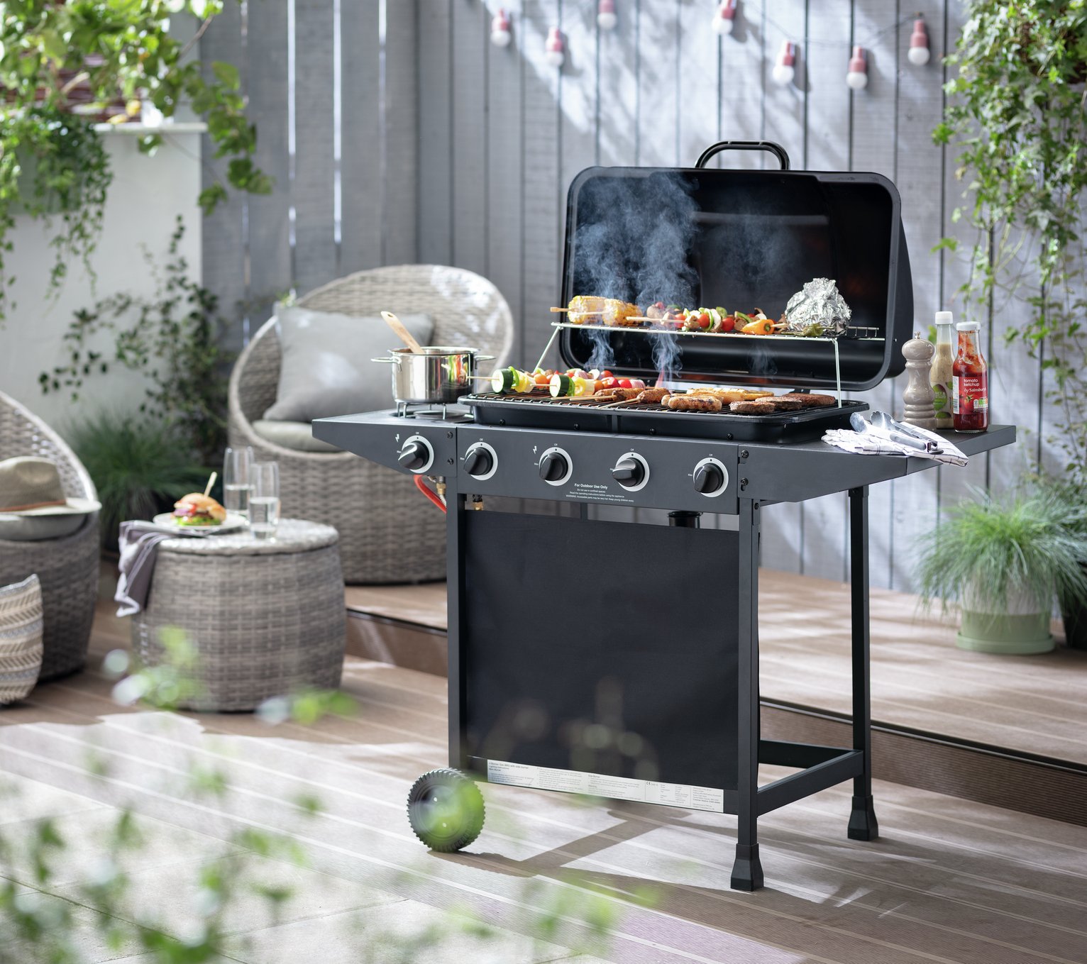Argos Home 4 Burner Gas BBQ with Side Burner Reviews Updated June 2023