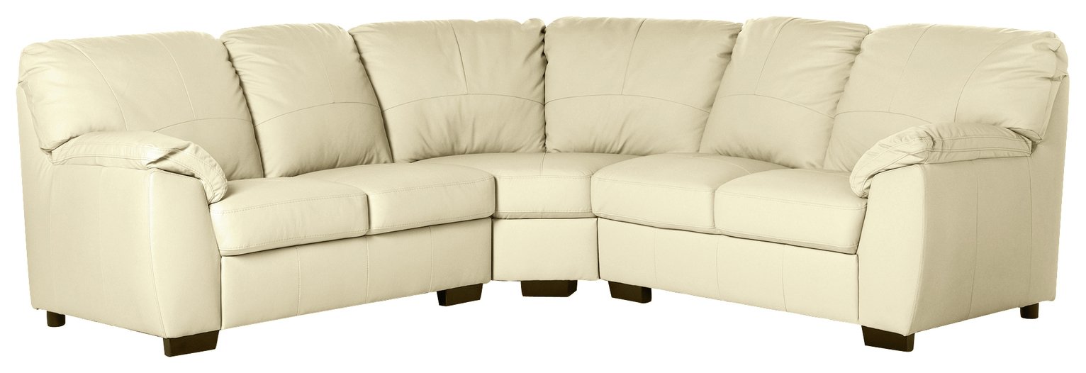 Argos Home Milano Corner Leather Sofa - Ivory