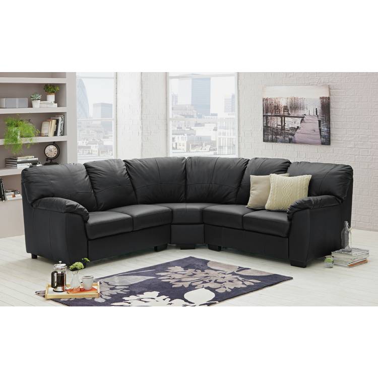 Argos Home Milano Leather Corner Sofa - Black 0
