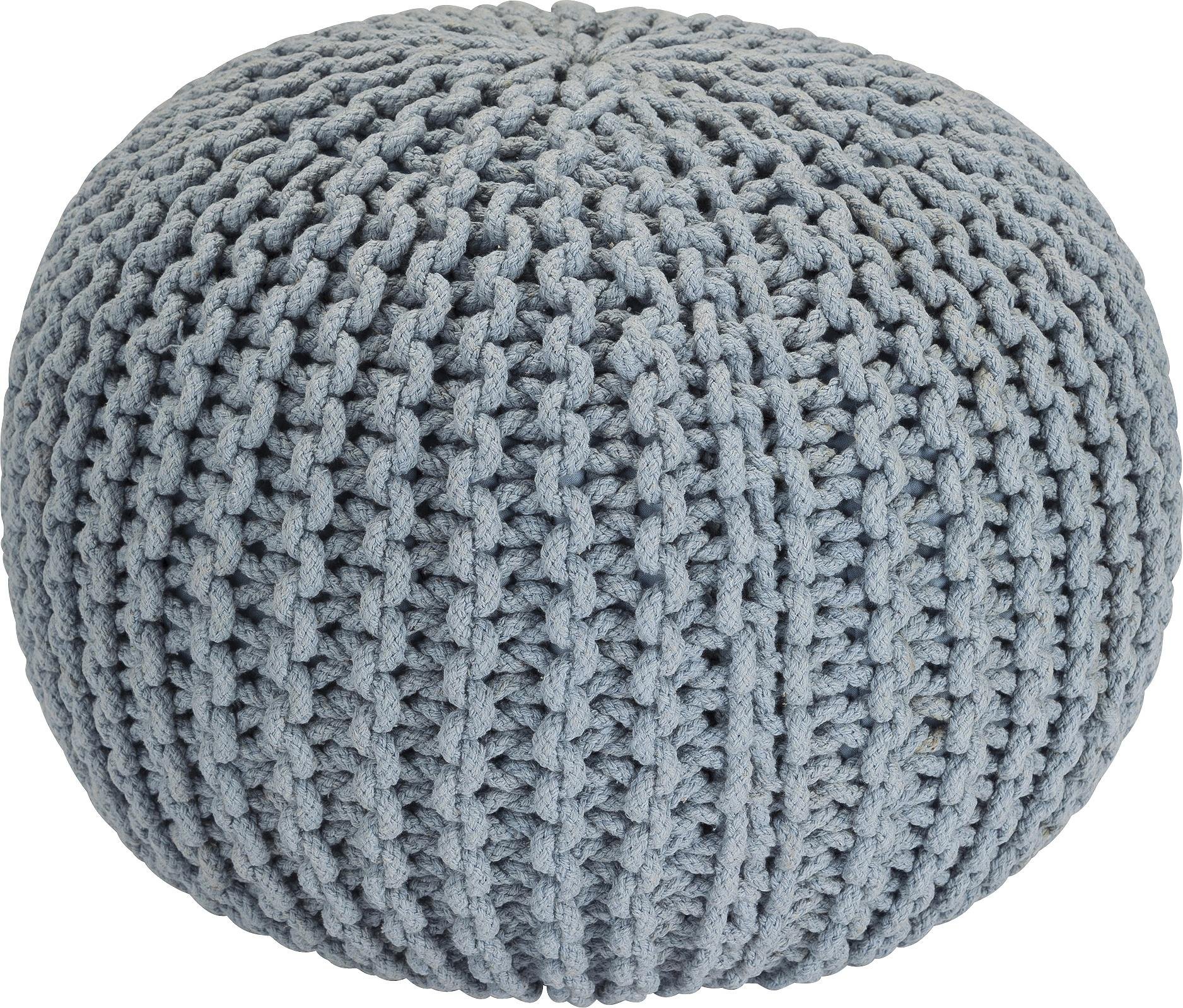 Argos Home Cotton Knitted Pod Footstool - Duck Egg