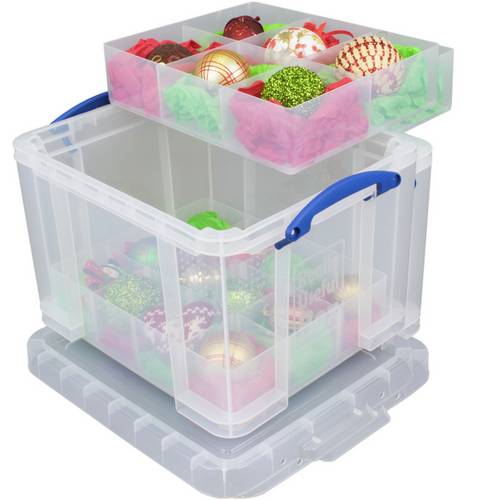 Buy Really Useful 35 Litre Bauble Box With 2 Trays Plastic Storage Boxes Argos 4572