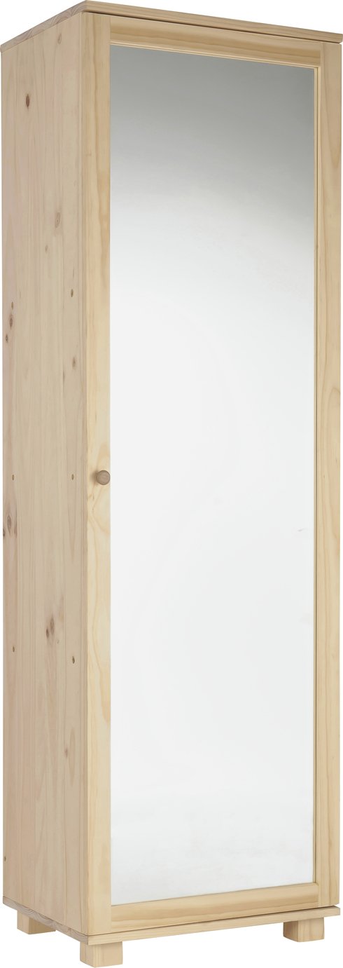 Argos Home Mirrored Shoe Cabinet - Solid Unfinished Pine