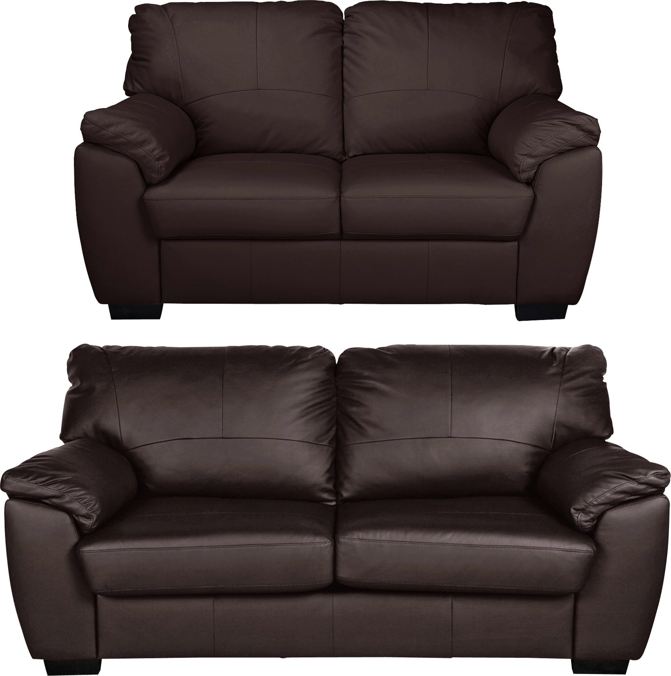 Argos Home Milano Leather 2 & 3 Seater Sofas - Chocolate