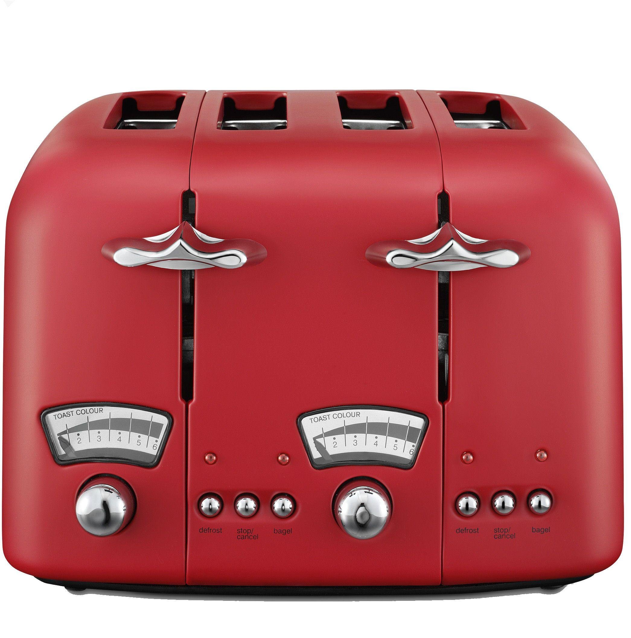 De'Longhi Argento 4 Slice Toaster - Red