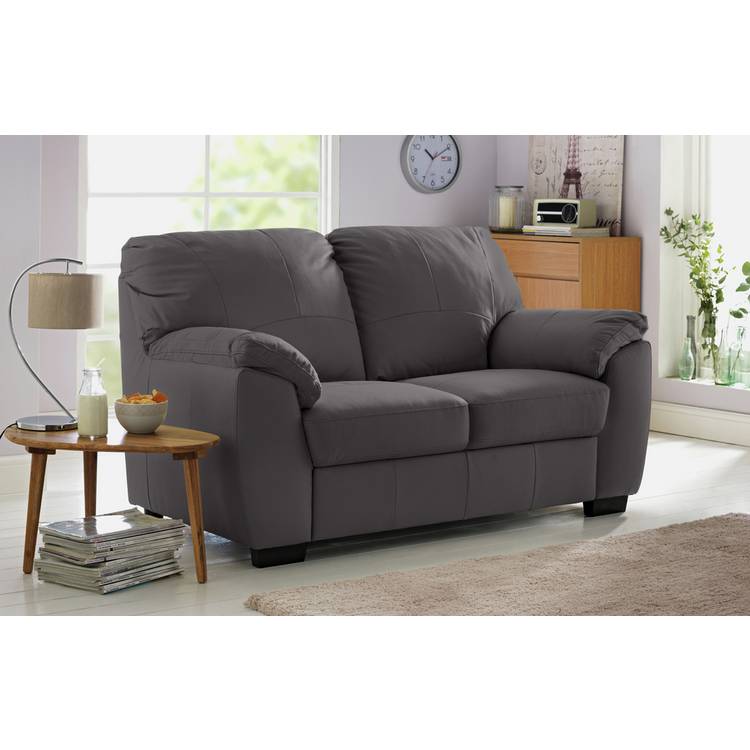 Argos Home Milano Pair of Leather 2 Seater Sofa - Chocolate 0