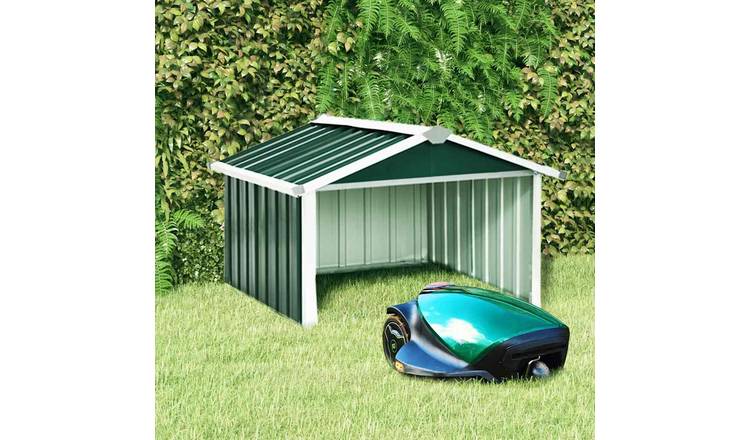 Walplus Galvanised Steel Garden Robot Lawnmower Shed - Green - 92 x 97 x 63 cm