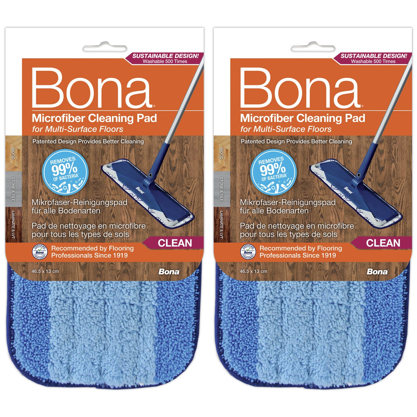 Bona Set of 2 Microfibre Floor Pads