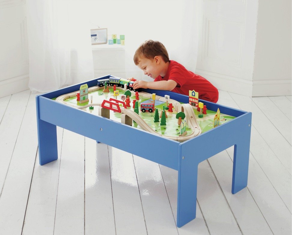Chad Valley Wooden Table and 90 Piece Train Set Reviews