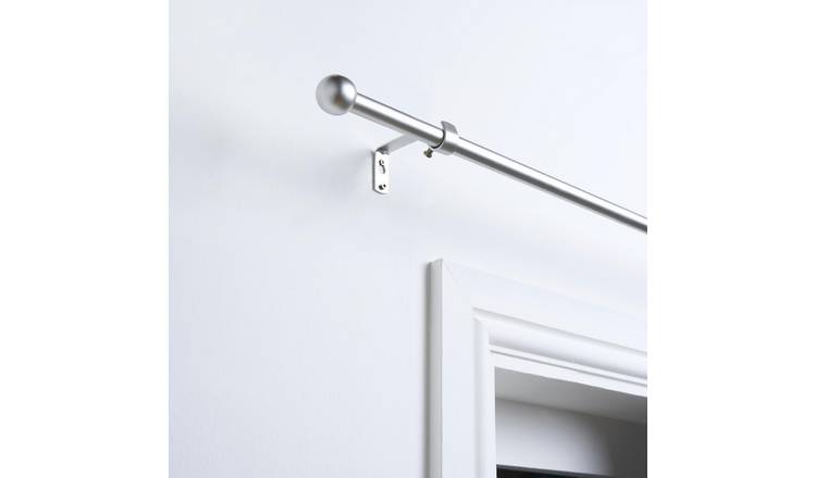 OHS 16mm Ball Extendable Curtain Pole 70-120cm - Silver