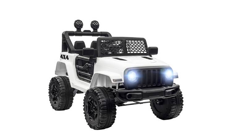 HOMCOM 12V 3 to 6 Years 2 Motor Remote Control Kids Electric Ride On Car – White