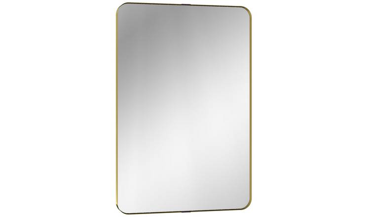 HOMCOM Aluminium Framed Wall Mounted Mirror - Gold